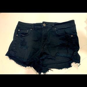 Cute stretchy black jean shorts American eagle